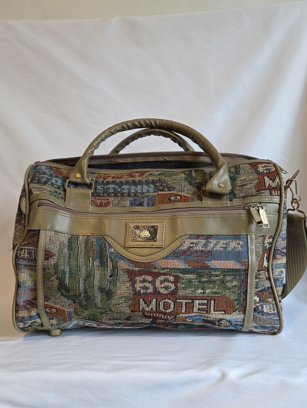 Vintage Pioneer Express Route 66 Tapestry Weekender Duffle Bag